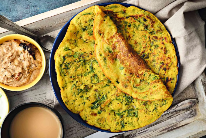 Vegetable Moong and Amaranth Chilla