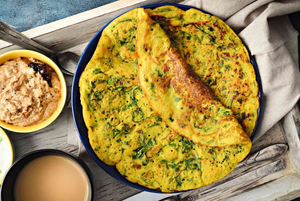 Vegetable Moong and Amaranth Chilla