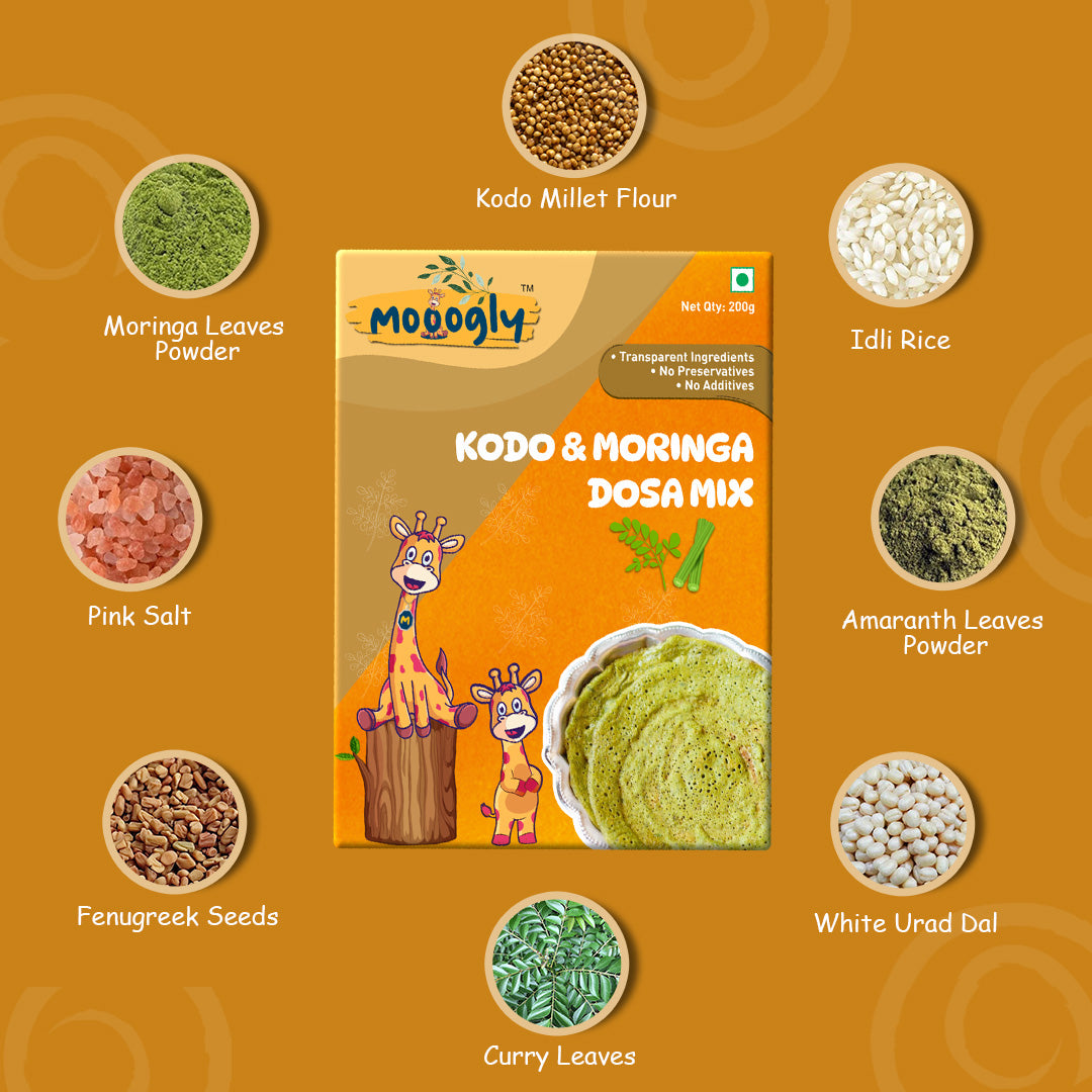 Kodo and Moringa Dosa Mix, Gut friendly, Traditional millet recipe