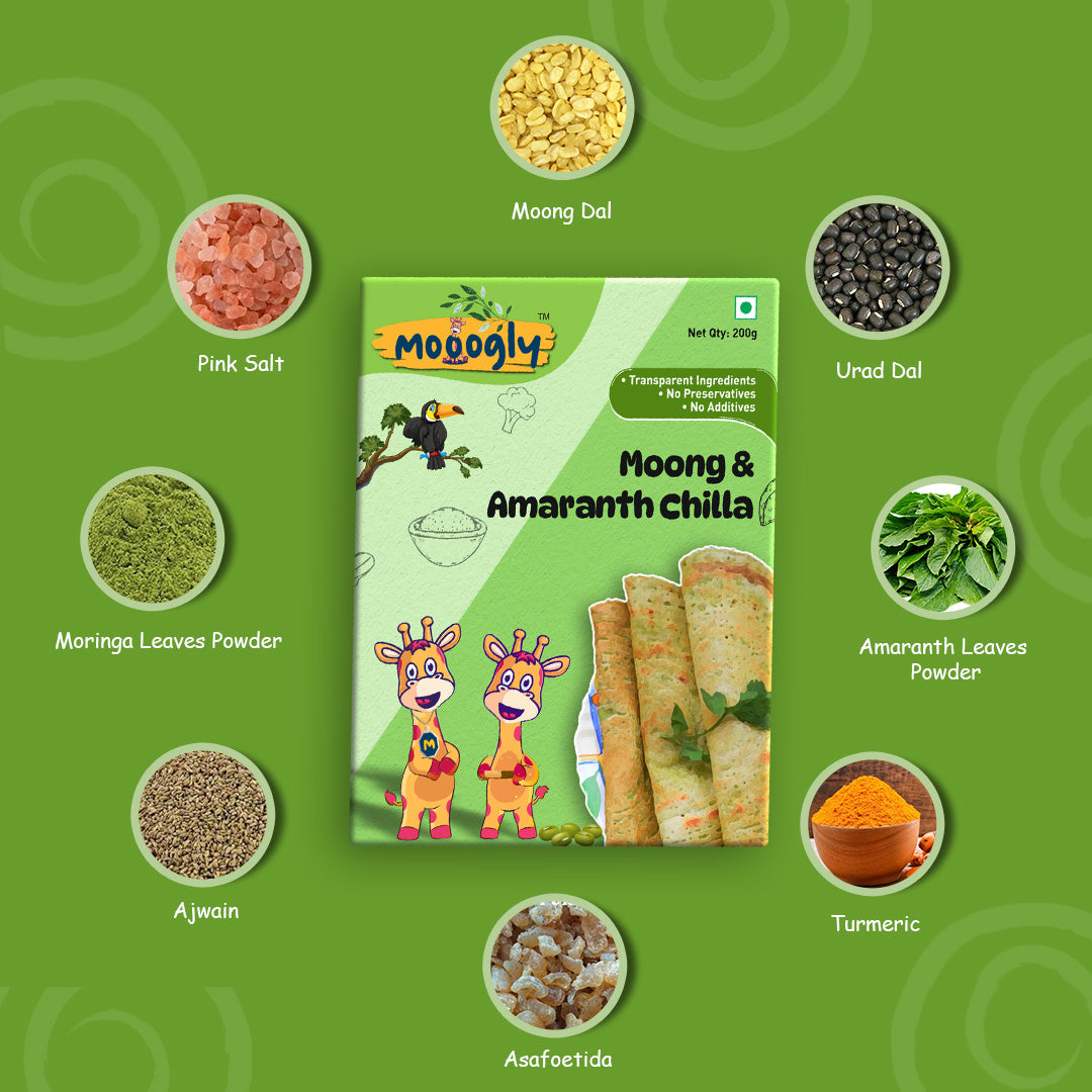 Moong and Amaranth Chilla, Protein & Antioxidant Rich