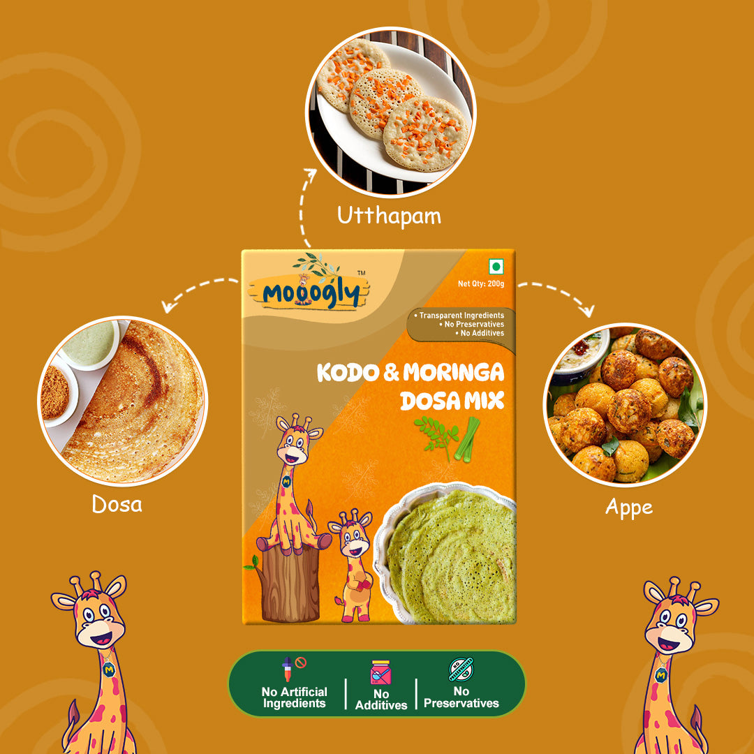 Kodo and Moringa Dosa Mix, Gut friendly, Traditional millet recipe