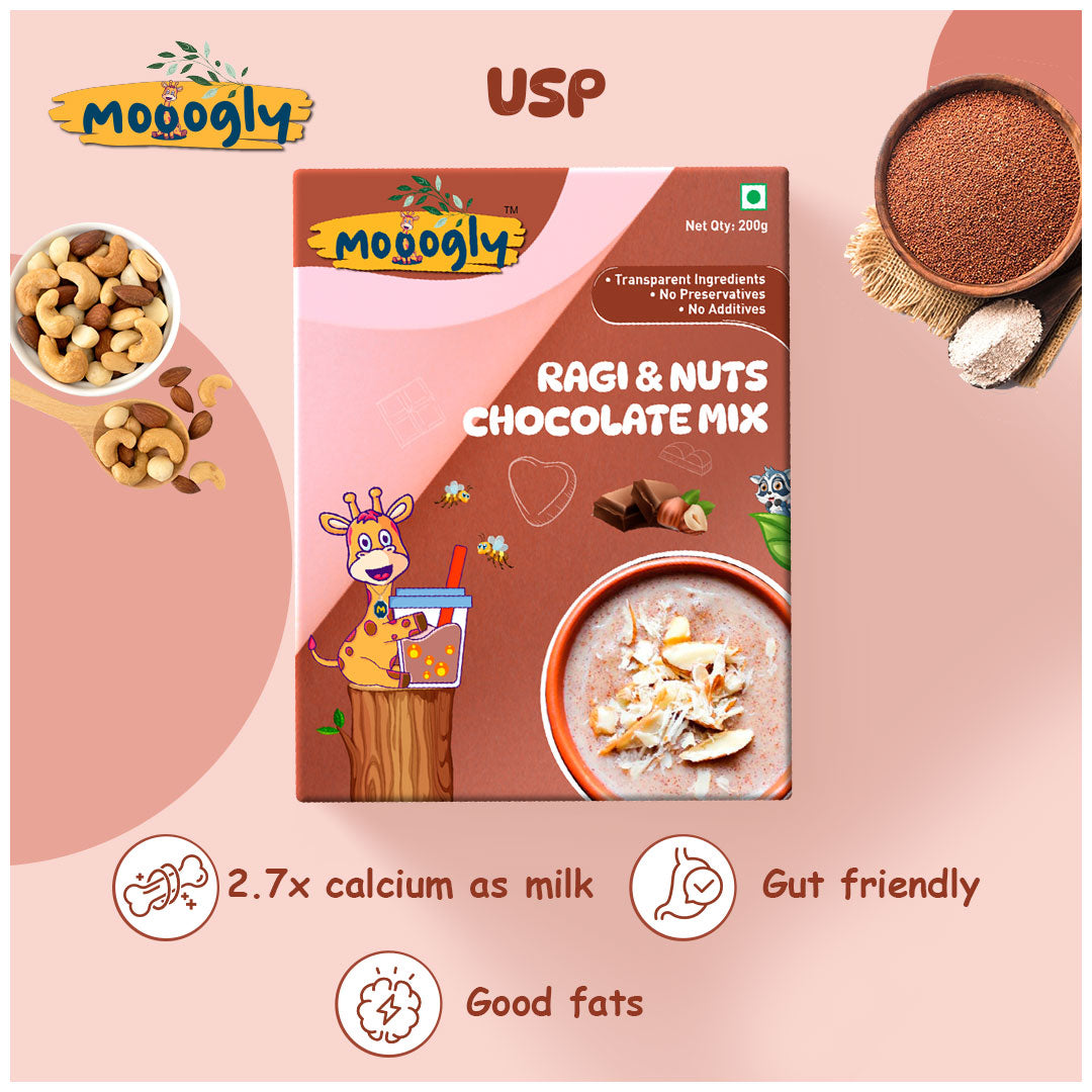 Mooogly Ragi and Nuts Chocolate mix