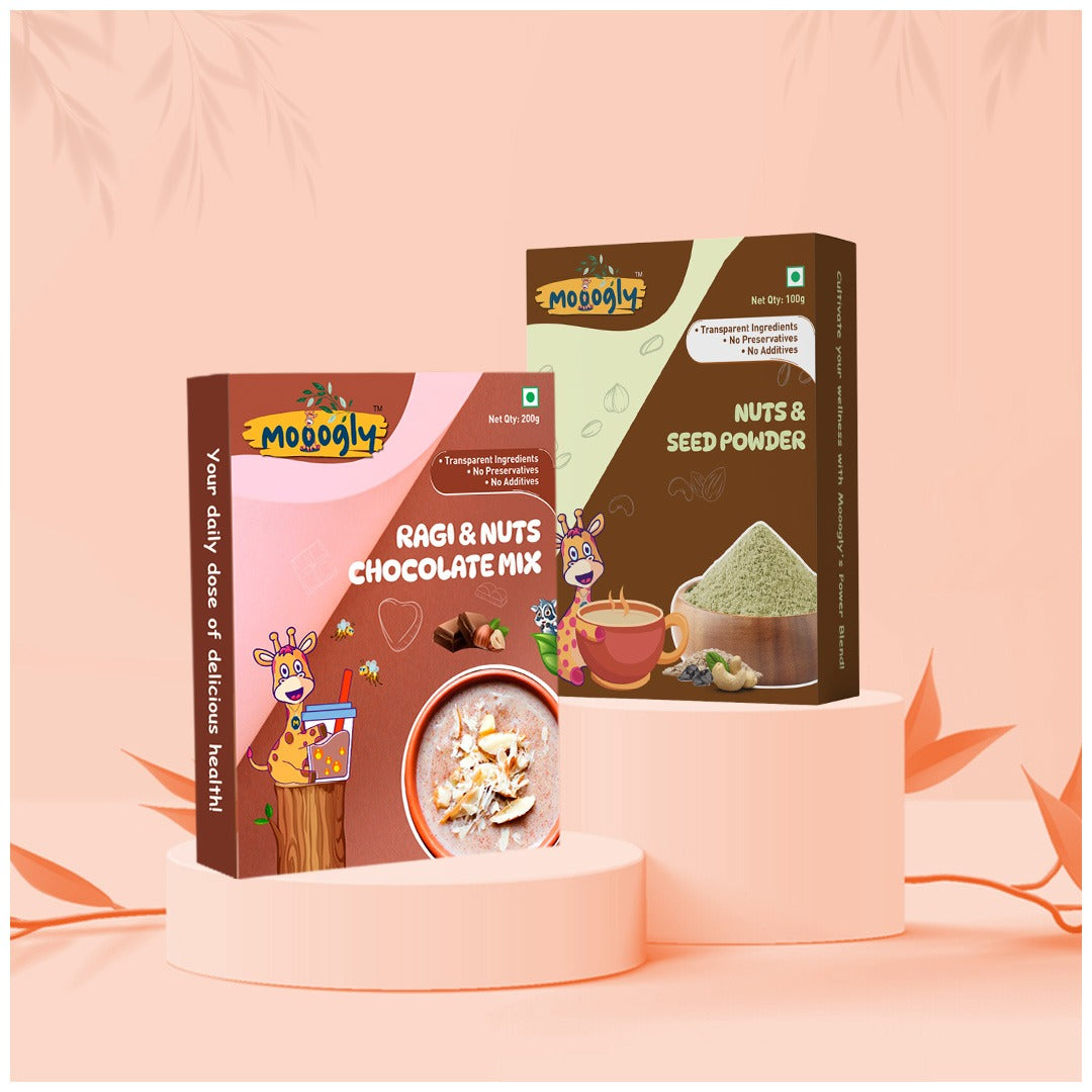 Wholesome Indulgence Combo (Ragi & Nuts Chocolate mix, Nuts & Seed Powder)